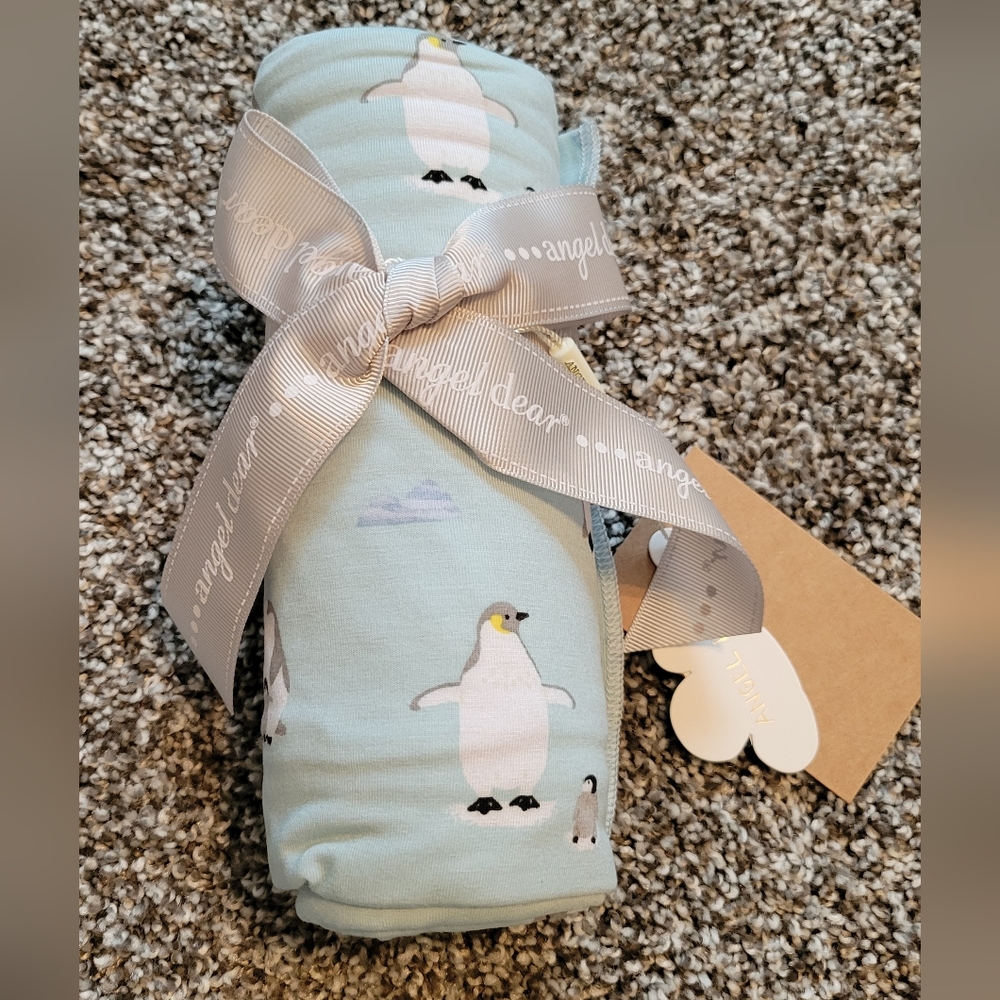 Angel Dear Penguin Bamboo Swaddle Blanket